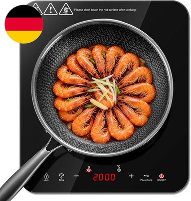 Induktionskochfeld 1 Platte 2000W, Einzelne Induktionskochplatte, Herdplatte 1 K