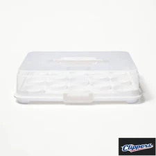  Plastic Rectangle Cupcake Carrier Clear/White/Gray - Figmint™