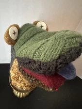 CATE and LEVI Handmade in Canada Wool Sock Hand Puppet Frog Alligator ?