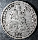 1891-O SEATED LIBERTY DIME