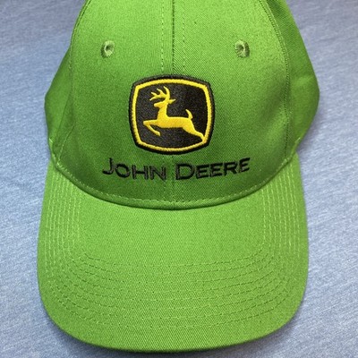 John Deere Baseball Cap Green Cotton Hook & Loop 1 Size Fits Most Adjustable EUC