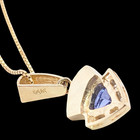 ESTATE SOLID 14K YELLOW GOLD DIAMOND OPAL PURPLE STONE PENDANT 16" NECKLACE 7896 — photo 9