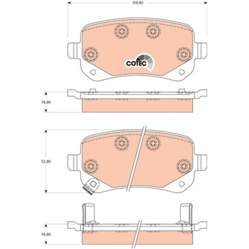 Plaquettes de frein TRW GDB4176 Cotec frein à disque avant berline Chrysler