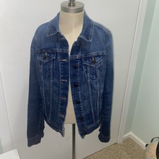 Old Navy Denim Trucker Jacket SIZE XS /TP Blue Jean Dark Worn Wash