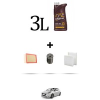 Hoffcar Wartungskit 3 Filter Und 3L ÖL FüR Peugeot 208 1.2 Vti 50KW Ab 2016