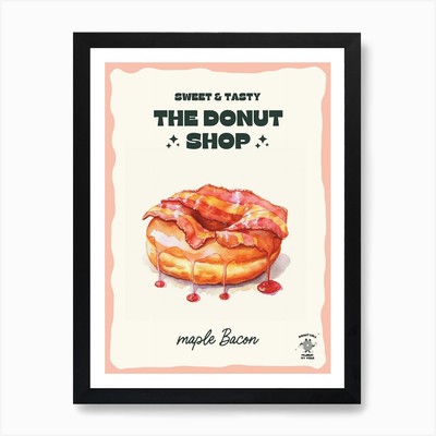 Maple Bacon Donut The Donut Shop 1 gerahmtes Wandbild Poster Leinwanddruck Bild
