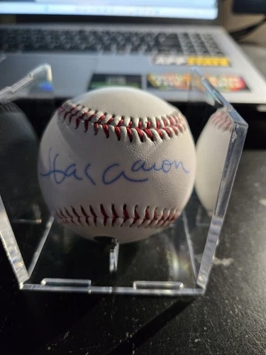 Hank Aaron Autograph Baseball No Certificate Baseball Has Blemishes