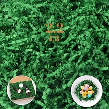 2.2 LB Green Crinkle Cut Paper Shred Filler Shredded Gift Basket Packing