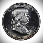 1951 Proof Franklin Half Dollar Silver, Gem PF Proof Lustrous 100% Original #252