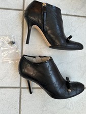 Stivaletti Christian DIOR Cannage fiocco bottino pelle tacco nero 37,5