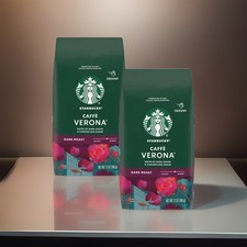 Starbucks CAFFE VERONA Dark Ground Coffee 100 Arabica 12 oz 2 Bags