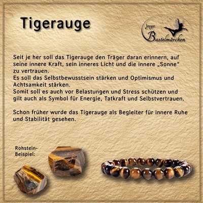 Naturstein Armband Tigerauge, 8mm echte Naturstein Perlen, SN9684