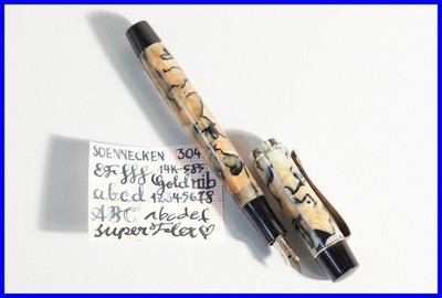 Vintage 1930er Black & Pearl SOENNECKEN 305 Füller EF flex Gold Feder Zelluloid