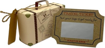 DIY Surprise Mini Suitcase Mini Travel Ticket Scratch Reveal Card Gift bund...