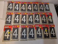 Lot 21 Cole 4 Black  White 3" Aluminum House Mailbox Address Numbers New NOS