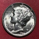 1944 Choice Uncirculated US Mercury SILVER Dime "Philadelphia" Mint! Old Coin!