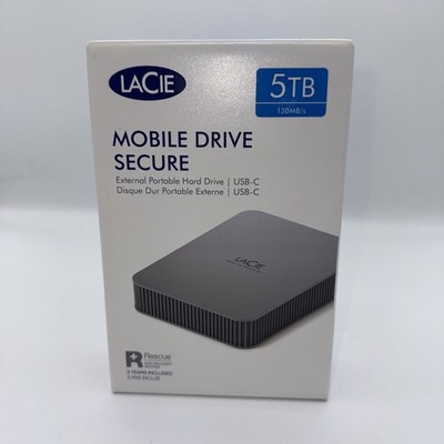 LaCie Mobile Drive Secure 5TB USB-C Externe Festplatte STLR5000400 Neu Sealed