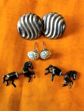 Lote de pendientes de plata de ley y acero ATI México pendientes de cristal pendientes de caballo