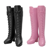 2 Pairs Doll Boots Shoes Wear Clothes Outfit Handmade Costumes Replacement fo...