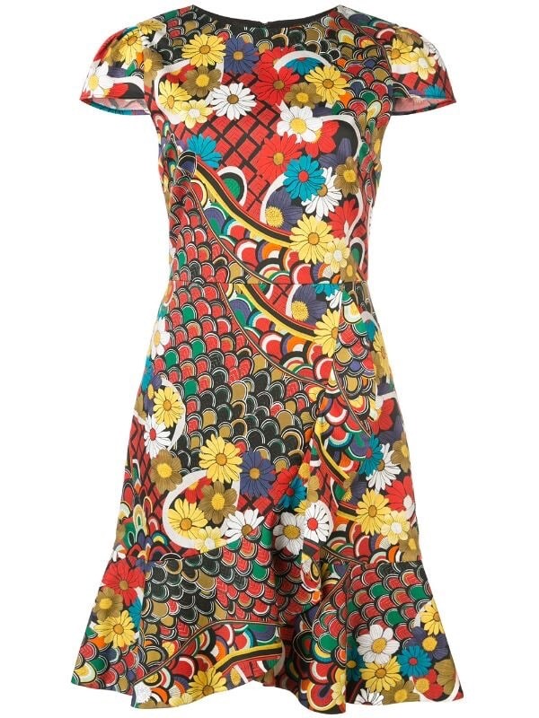 Alice + Olivia Kirby Ruffle Dress Floral Size 8 NWOT | eBay