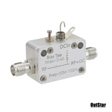 RF Isolator 10MHz-10GHz DC Block Coaxial Bias Tee 400mA DC Feed w/SMA Connector