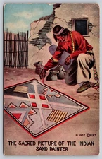 Postcard The Sacred Picture of the Indian Sand Painter # 3437 HHT