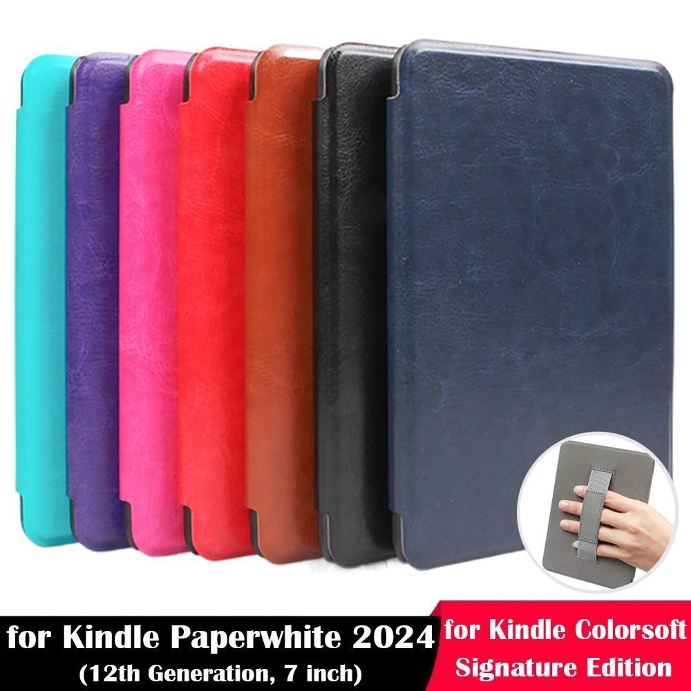 Leather eReader Cover for Kindle Paperwhite 2024 12th Generation 7 inch-image