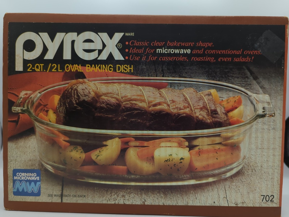 Pyrez 702 Quart Oval Baking Dish Clear Glass Brand New Sealed
