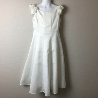 biscotti ivory dress Girl's Sleeveless Pleated Flowers Church Spring Size 7 Flowy dress