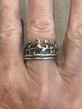 Vintage Handmade Silver  CROWN" RING