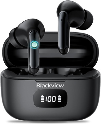 Blackview Wireless Earbuds Bluetooth 5.3 TWS Noise Canceling IPX7 56H Play LED