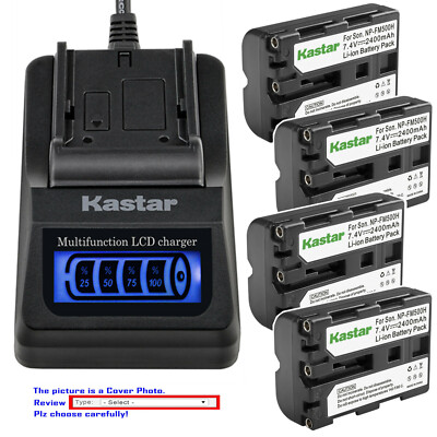 Kastar Battery LCD Quick Charger for Sony NP-FM500H BCVM10 ACSQ950 Viltrox DC-50