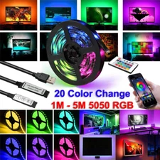 1-5M 5050 RGB 5V USB LED Strip Lights TV Back Light Colour Changing + Controller