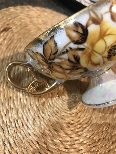 “ROYAL SEALY” Teacup Set Reticulated Yellow Roses Made In Japan 1930s - Picture 8 of 8