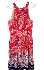 ELIZA J. SZ.10, HALTER TOP-FLARE MULTI COLOR SUMMER DRESS