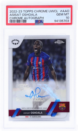 2022 Topps Chrome UEFA Women's Champions League Asisat Oshoala Auto #AAO PSA 10