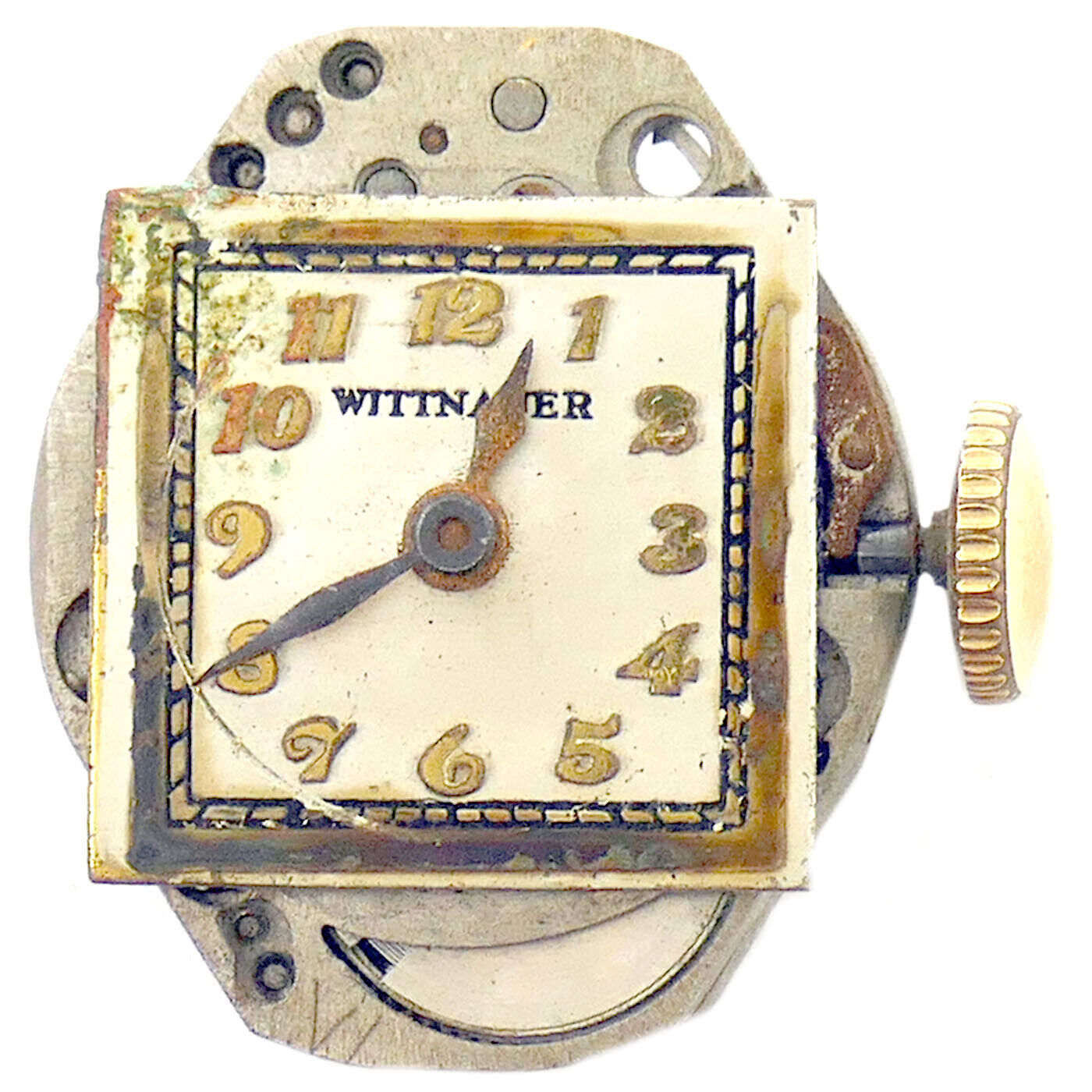 WITTNAUER 6FF 17 JEWELS WATCH DIAL AND MOVEMENT FOR PARTS OR REPAIRS