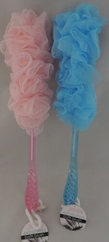 Loofah Spazzola Bagno Spugna Doccia Manico Lungo 17" Schiena Scrubber Corpo Esfoliante - Foto 2 di 12