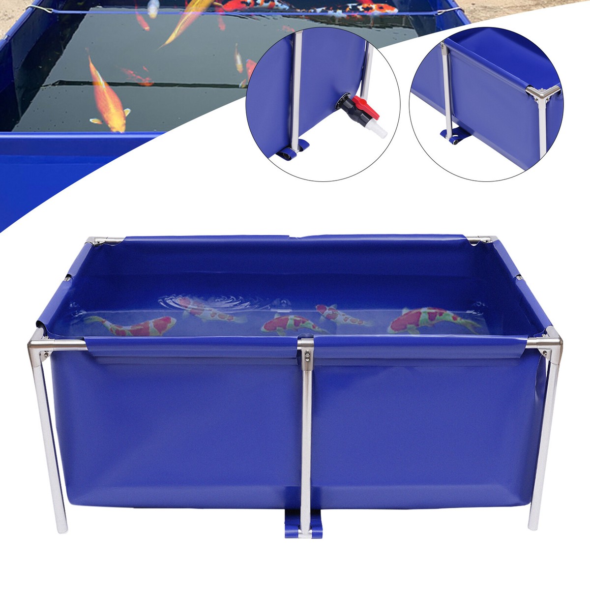 Canvas Aquarium Fish Water Tank Cuboid Ornamental Swimming Pool