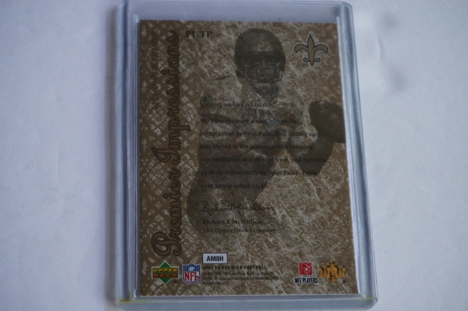 2007 Upper Deck Premier Football Tyler Palko New Orleans Saints autograph /99 - Image 3 of 4