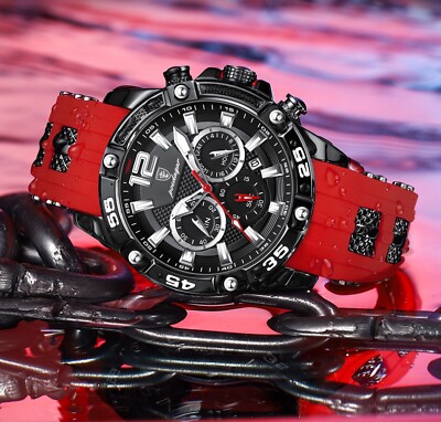 POEDAGAR 912 Herren Quarzuhr Chronograph Fashion Edelstahl mit Datum Luxusuhr