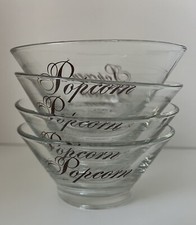 Set of 4 Glass Popcorn Bowls 5 1/2” Diameter x 2 1/2” H