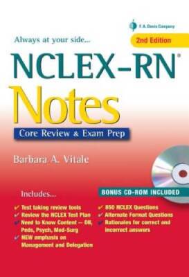 NCLEX-RN Notes: Content Review & Exam Prep (Davis's Notes) - Spiral-bound - GOOD