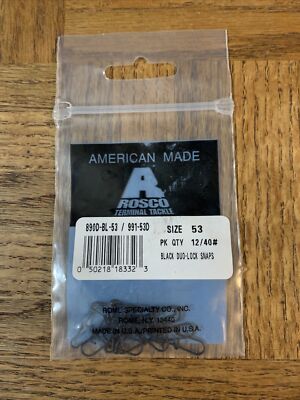 ROSCO Black Duo Lock Snaps Size 53-BRAND NEW-SHIPS N 24 HOURS