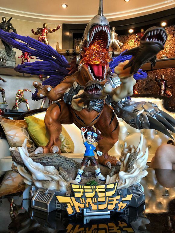 Digimon Adventure YAGAMI TAICHI Metal Greymon Resin Figurine Full
