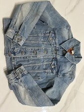 Levis Big Kids Girls Light Blue Button Down Jean Denim Trucker Jacket Medium