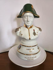 Tanneur Napoleon X0 Porcelain Cognac Bust Decanter with Gold Accents