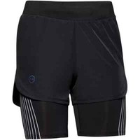 Under Armour Rush Run 2  Ladies Running Shorts Black 2 In 1 Compression 8 XS NEW