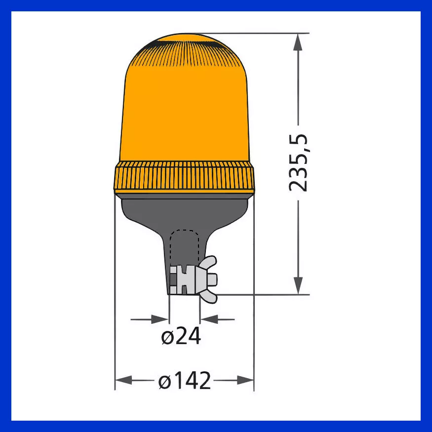 12V oder 24V H1 Rundumleuchte Blinklicht Warnleuchte Gelblicht für Steckfuß