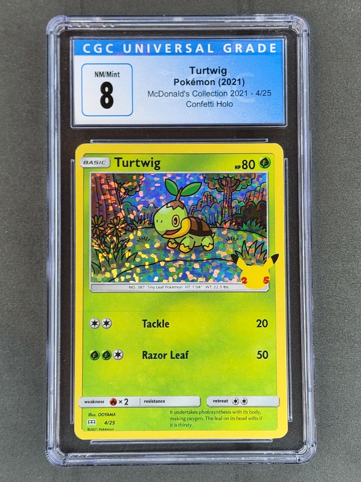 Turtwig McDonald's Collection 2021 4/25 Confetti Holo Pokemon CGC 8